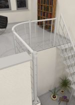 Brüstungsgeländer mit Untergurten und Holz-Handlauf rund – Bild 5