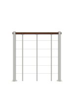 Brüstungsgeländer mit Untergurten und Holz-Handlauf gerade